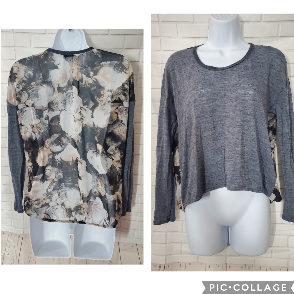 Zara Sheer Back Floral Billowy Top